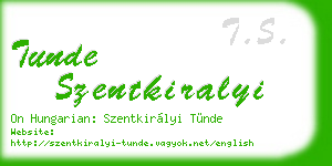 tunde szentkiralyi business card