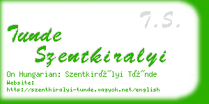 tunde szentkiralyi business card